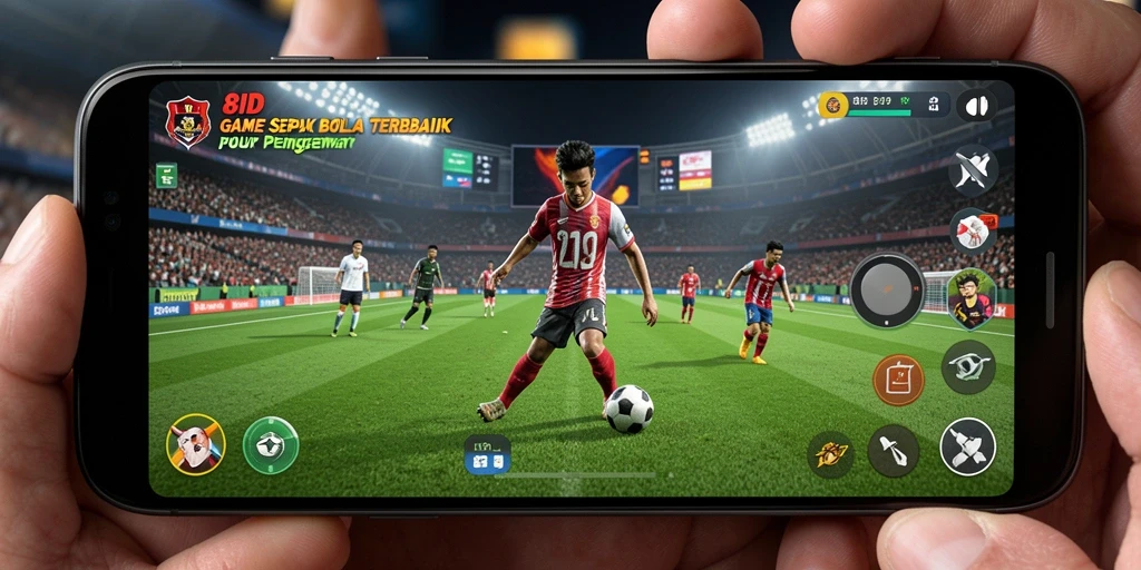 Tampilan utama 8ID dengan aksi sepak bola yang mendebarkan.