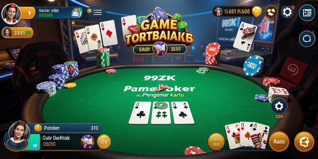 Tampilan gameplay Poker yang mendebarkan di 99ZK.