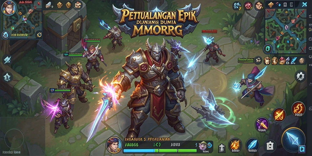 Tampilan gameplay mendebarkan di dunia MMORPG AA666.