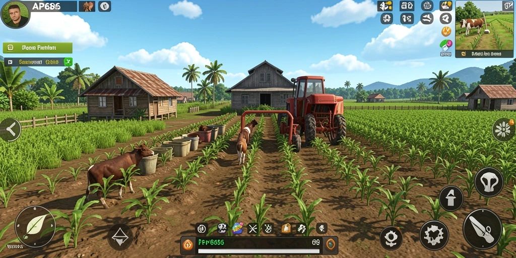 Gameplay seru dalam mengelola ladang pertanian virtual.