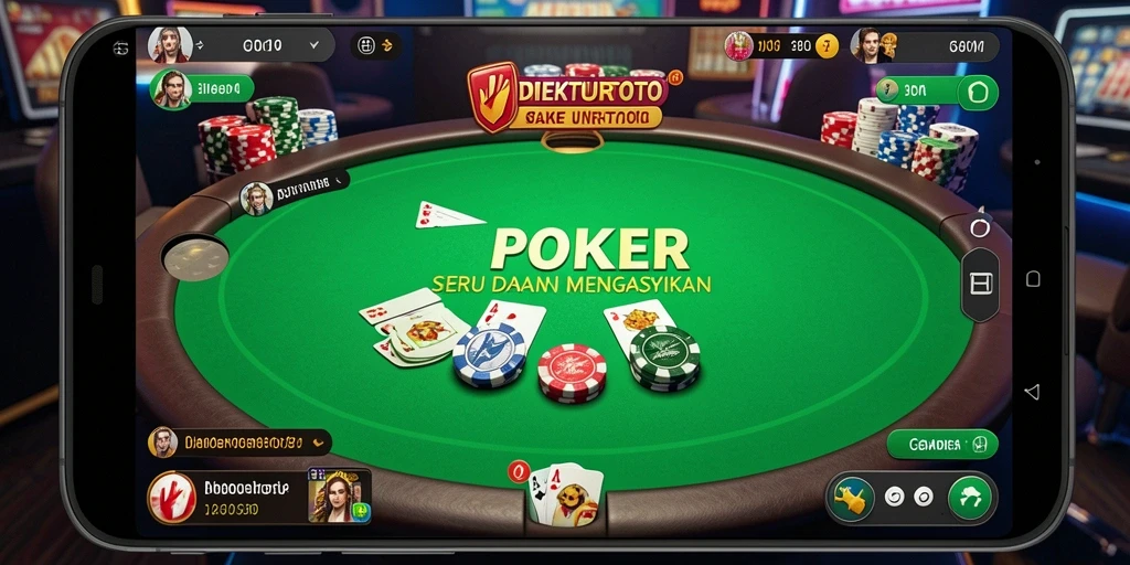 Screenshot gameplay DIREKTURTOTO menunjukkan momen intens saat bermain Poker.