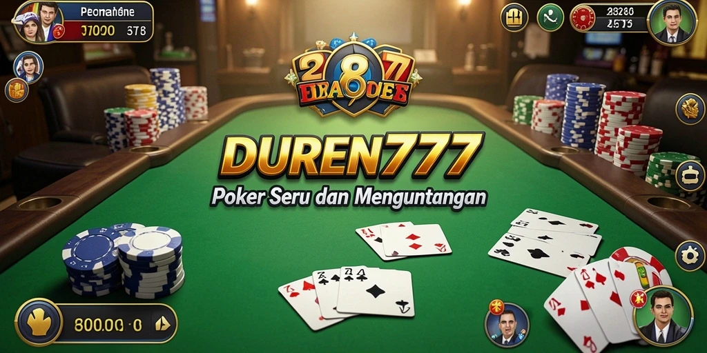 Tangkapan layar gameplay DUREN777 menampilkan aksi seru permainan Poker.