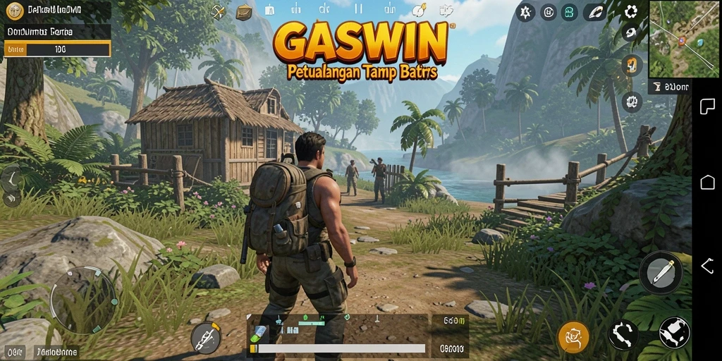 Tangkapan layar gameplay GASWIN menunjukkan eksplorasi dunia terbuka yang menakjubkan.