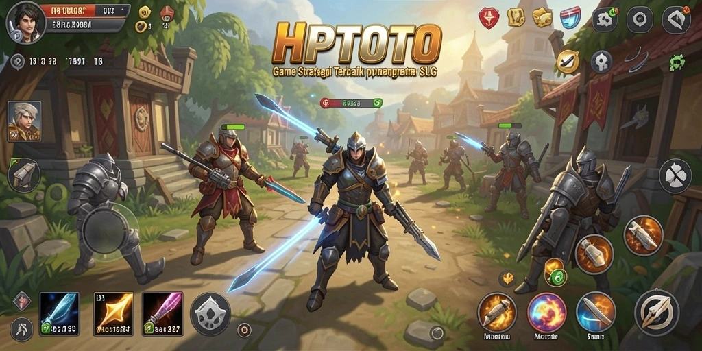 Tangkapan layar utama HPTOTO menampilkan pertempuran strategis yang seru.