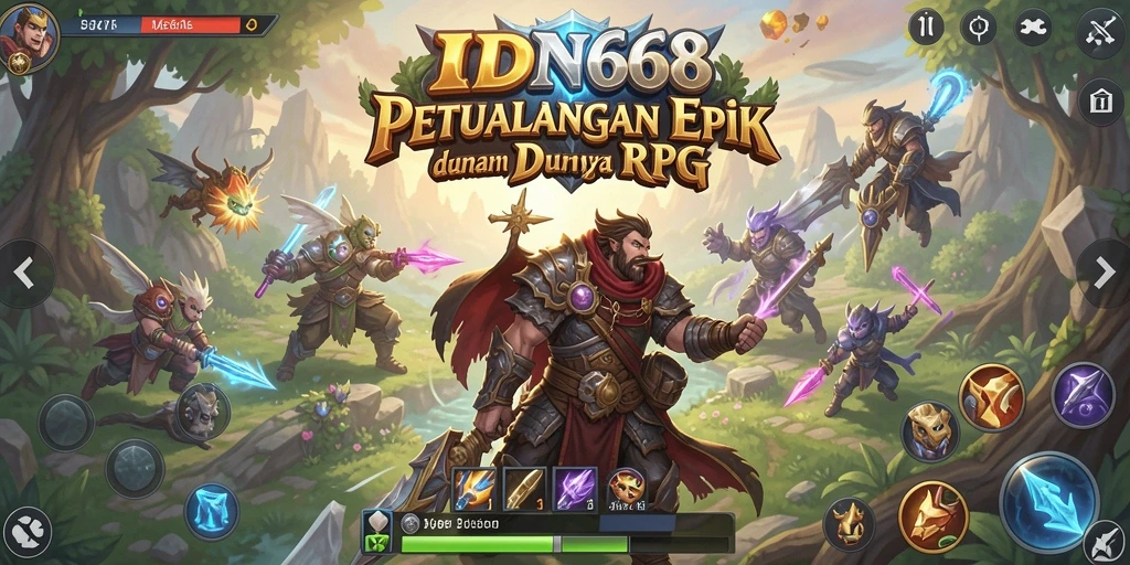 Tampilan screenshot IDN668 yang menunjukkan aksi pertempuran RPG yang mendebarkan.