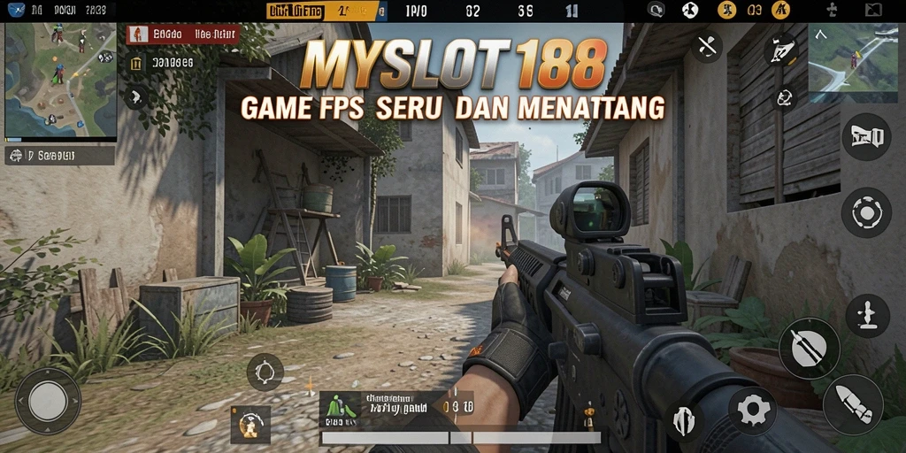 Screenshot menampilkan aksi intens dalam MYSLOT188 FPS.