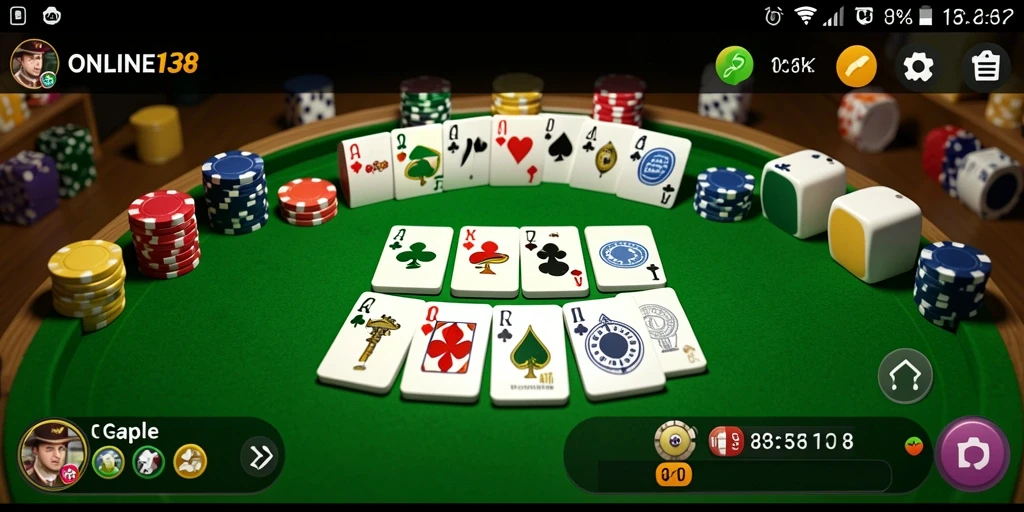 Tampilan gameplay seru dari Gaple di ONLINE138.