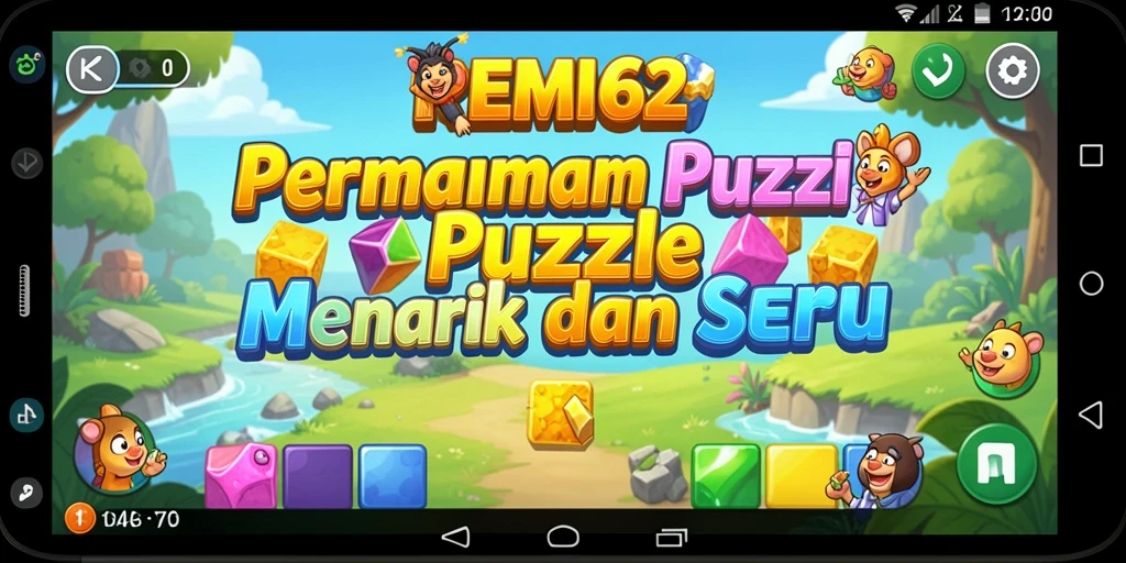 Tampilan permainan Puzzle yang penuh warna dan menantang.