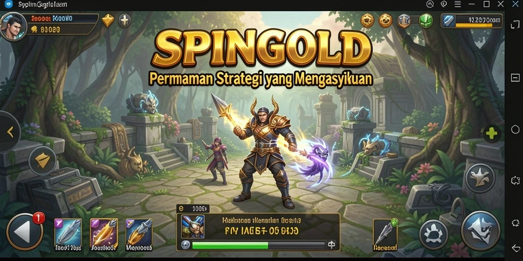 Tampilan gameplay SPINGOLD yang penuh intrik dan strategi.