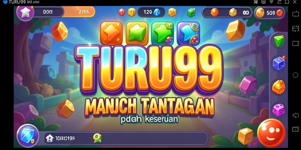 Tampilan gameplay seru dari TURU99 yang penuh warna.