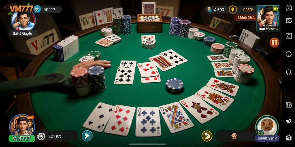 Tampilan gameplay VM777 yang menegangkan saat bermain Gaple.