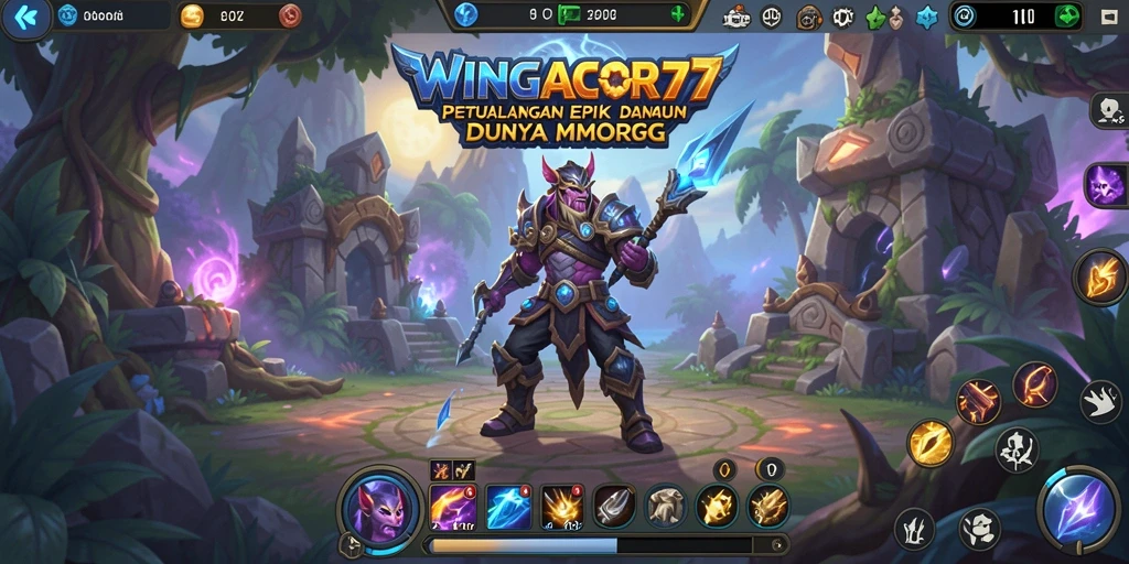 Screenshot WINGACOR77 menampilkan aksi seru dalam permainan MMORPG.